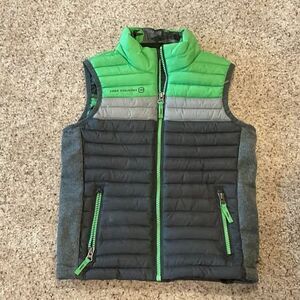 Free Country Sz 5/6 Puffer Vest Lightweight Child’s Green Gray